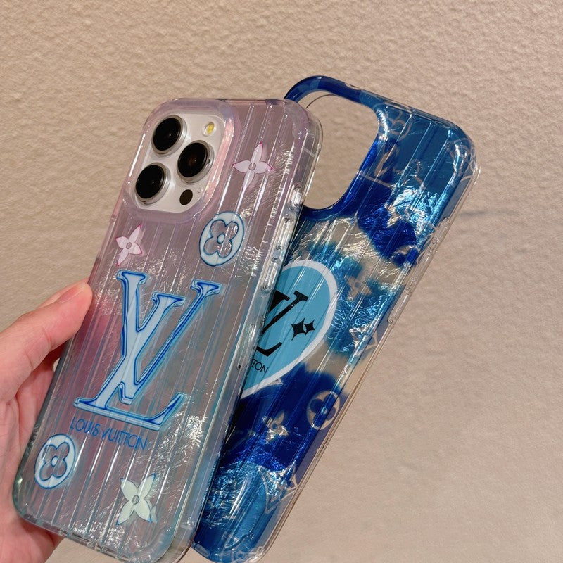 Lou roze en blauwe iPhone-hoesje