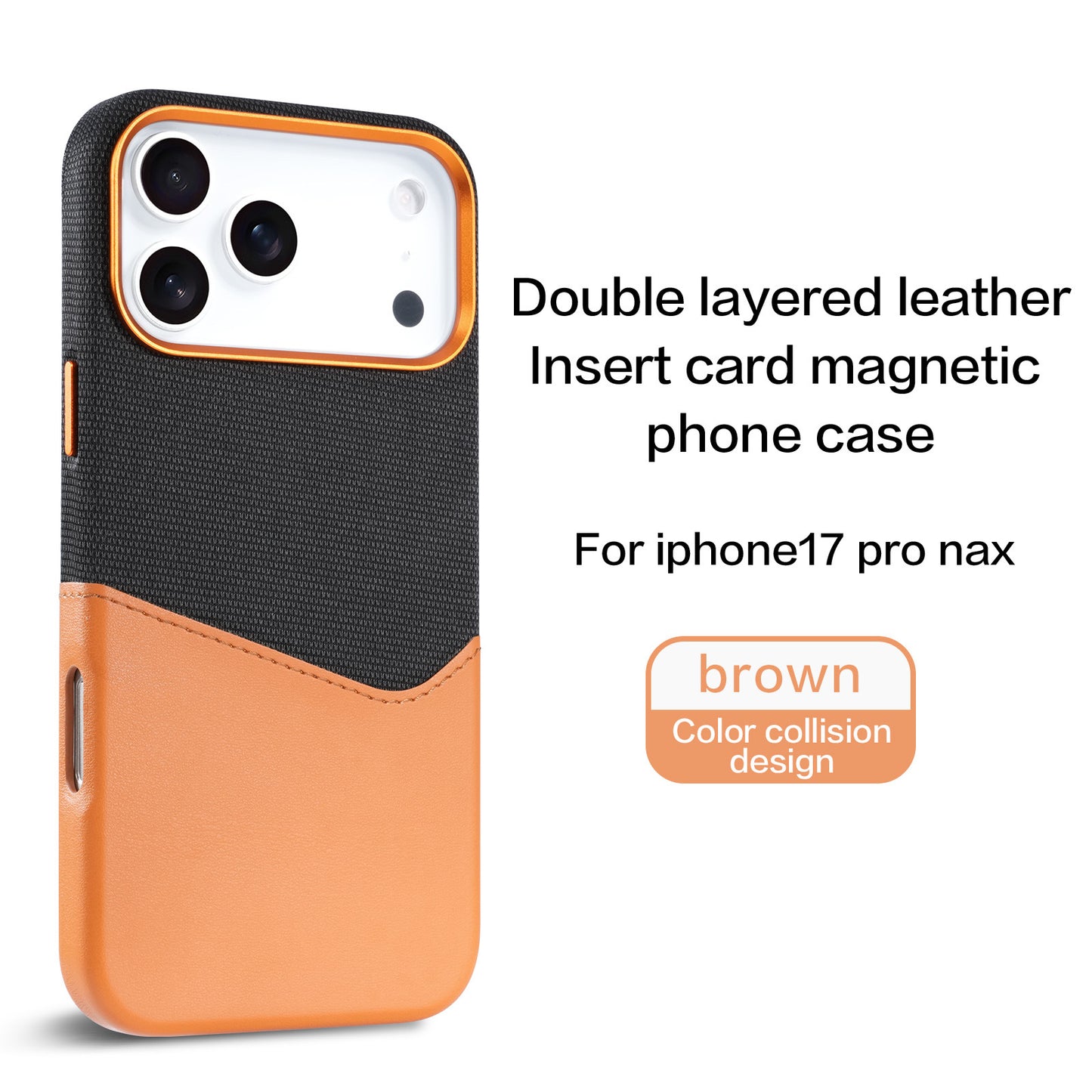 Dual-Layer Leather Magnetic Card Slot Phone Case