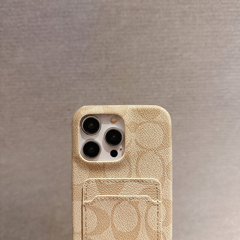 Κλασική θήκη iPhone Coach με θήκη κάρτας Λευκή -JQB240330