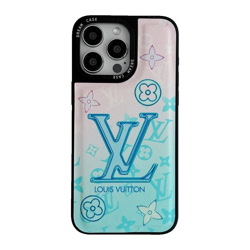Lou blauw lederen iPhone-hoesje