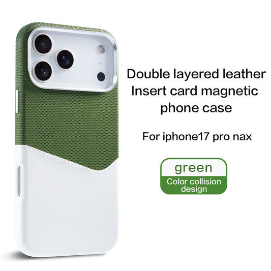 Dual-Layer Leather Magnetic Card Slot Phone Case