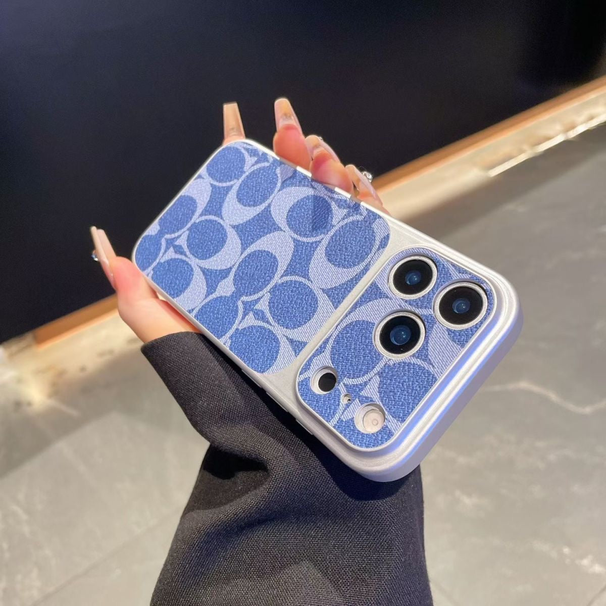 Premium skinnmønster telefonveske