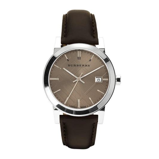バーバリー ザ シティ チェック シルバー ブラウン 38mm ウォッチ