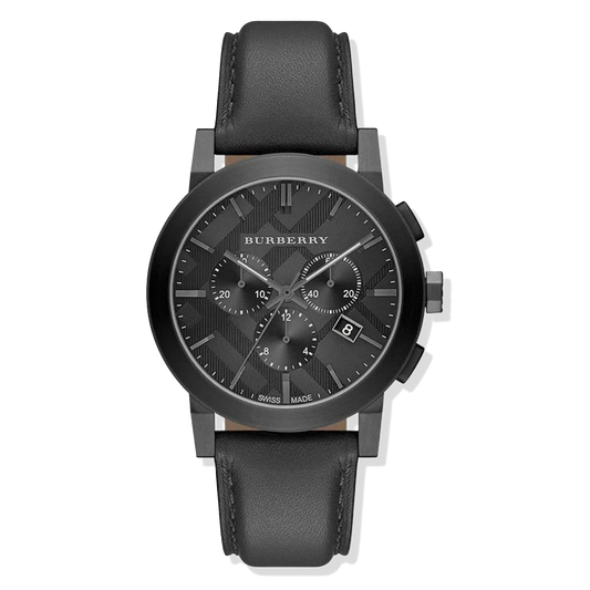 バーバリー メンズ ザ シティ ブラック クロノグラフ 42mm 腕時計