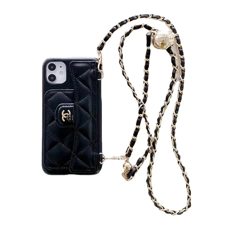 Πολυτελής Θήκη για iPhone Πορτοφόλι με Χέρι/Crossbody Chain