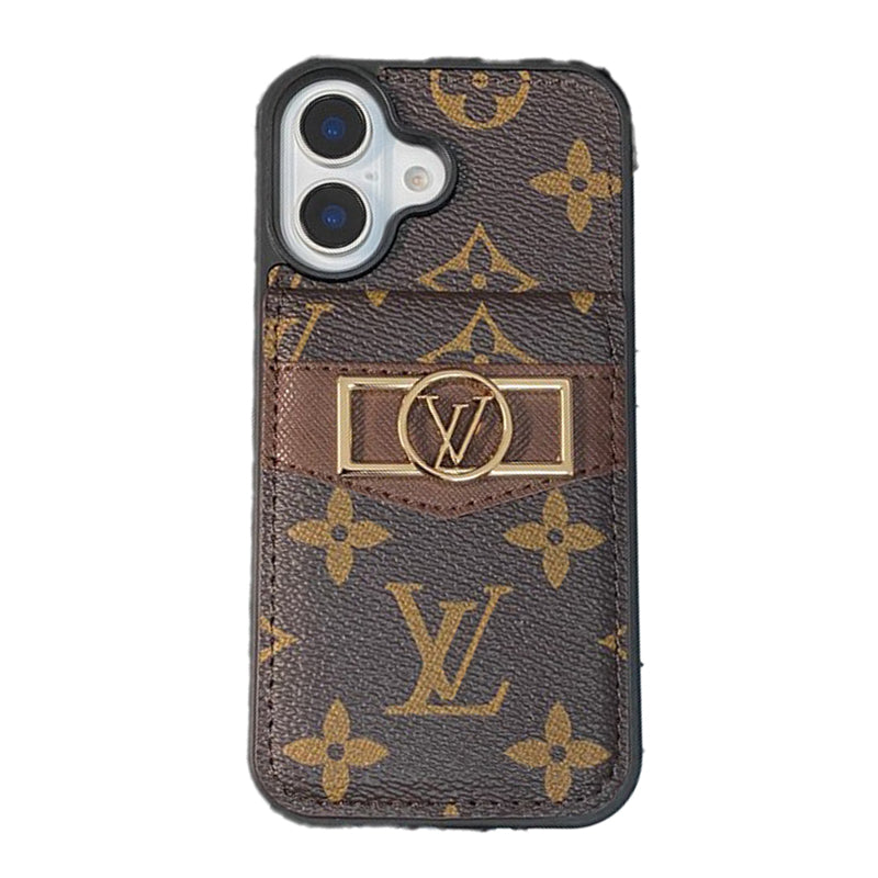 Etui na iPhone'a ze złotym logo Lou Card Bag