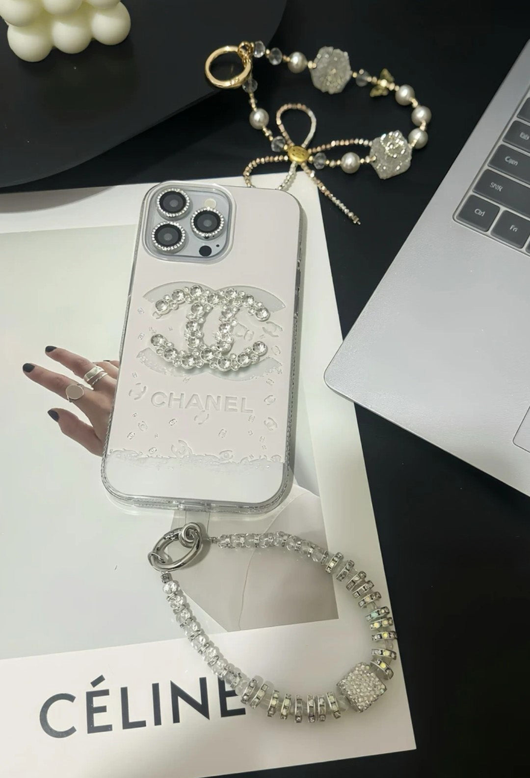 C.C Luxury Crystal iPhone Case With Bracelet Strap