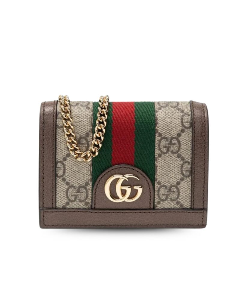 Θήκη κάρτας Ophidia GG Πορτοφόλι Supreme Canvas Beige για γυναίκες‎ 4,3 ίντσες/11 cm 523155 96IWG 8745