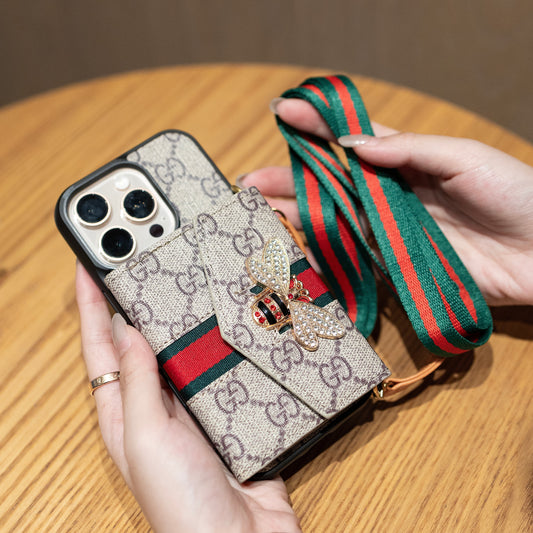 Custodia per iPhone a tracolla GG Advanced con portacarte & Tracolla