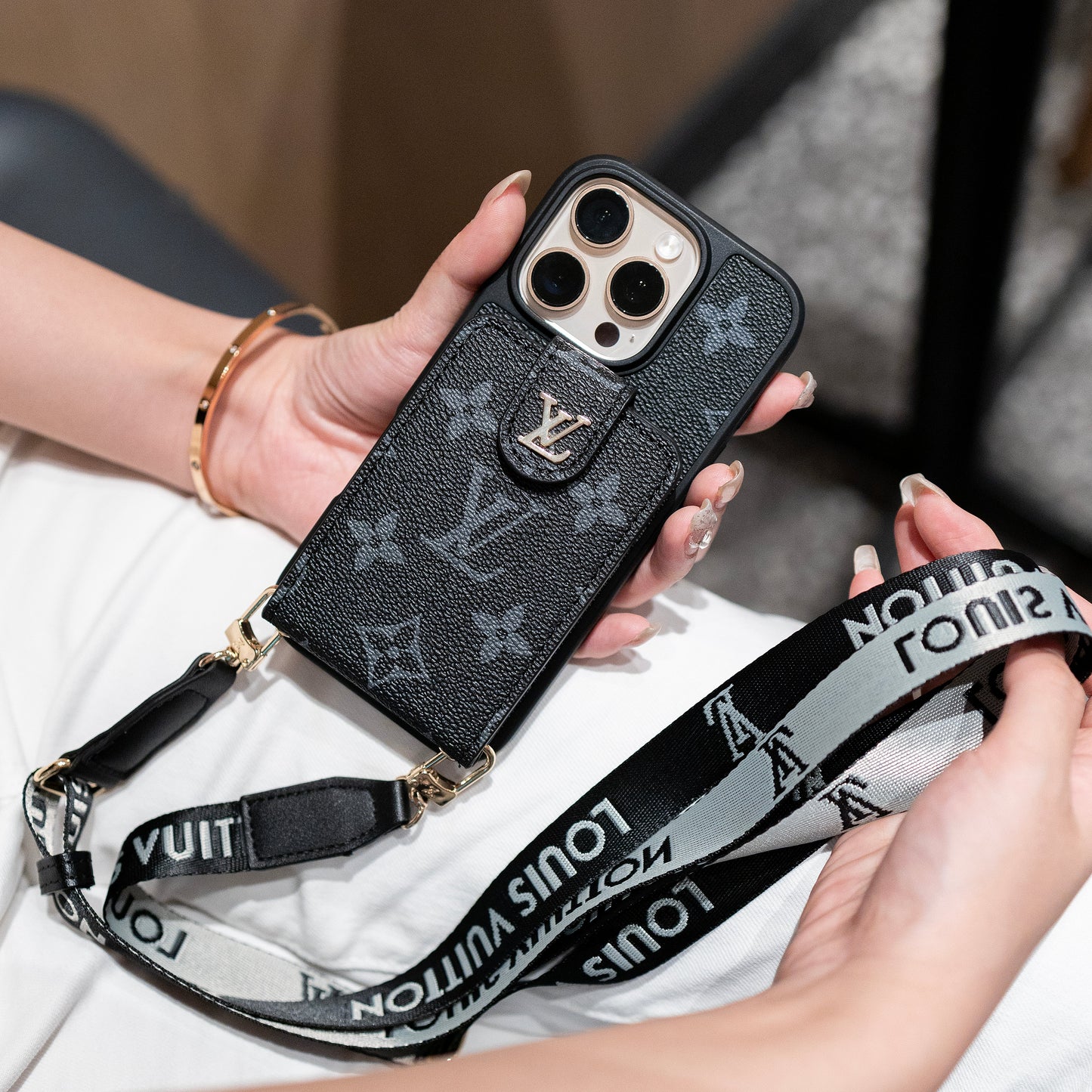 Ny klassisk luksus kortholder telefon etui 010