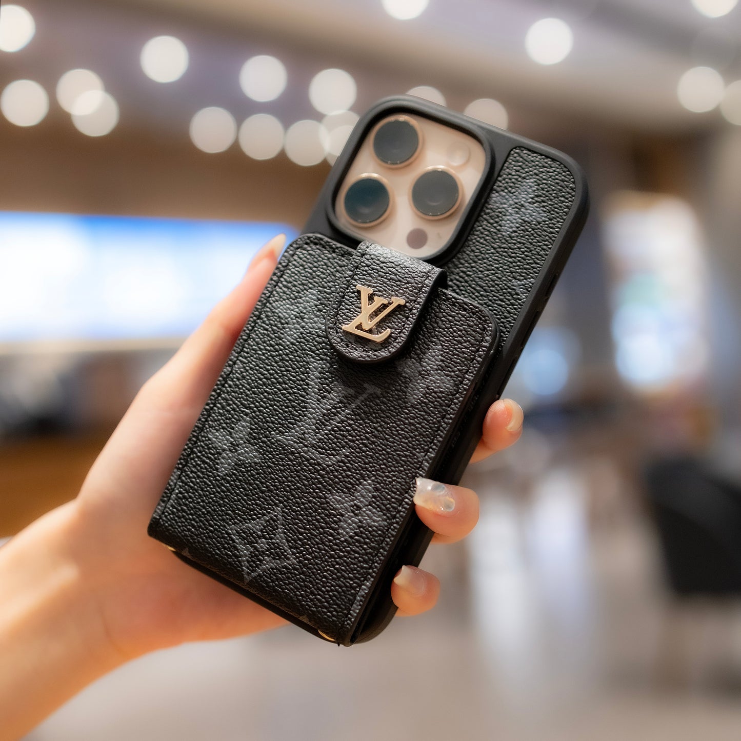 Ny klassisk luksus kortholder telefon etui 010