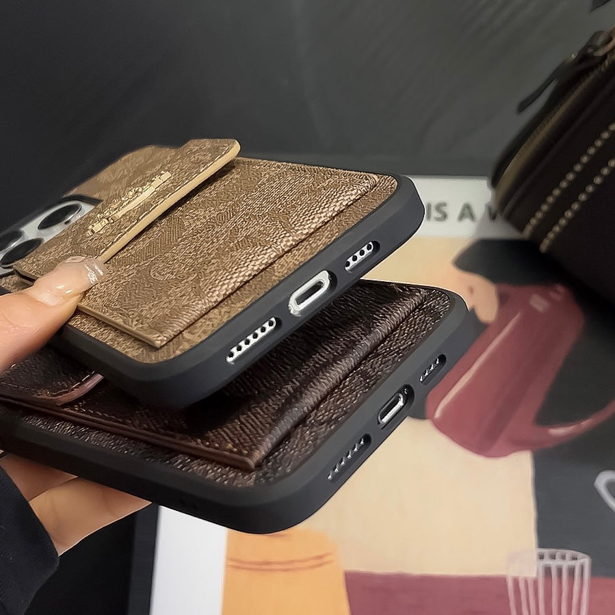 Pouzdro na iPhone Coach s peněženkou na kartu tmavě hnědá -SZK240425