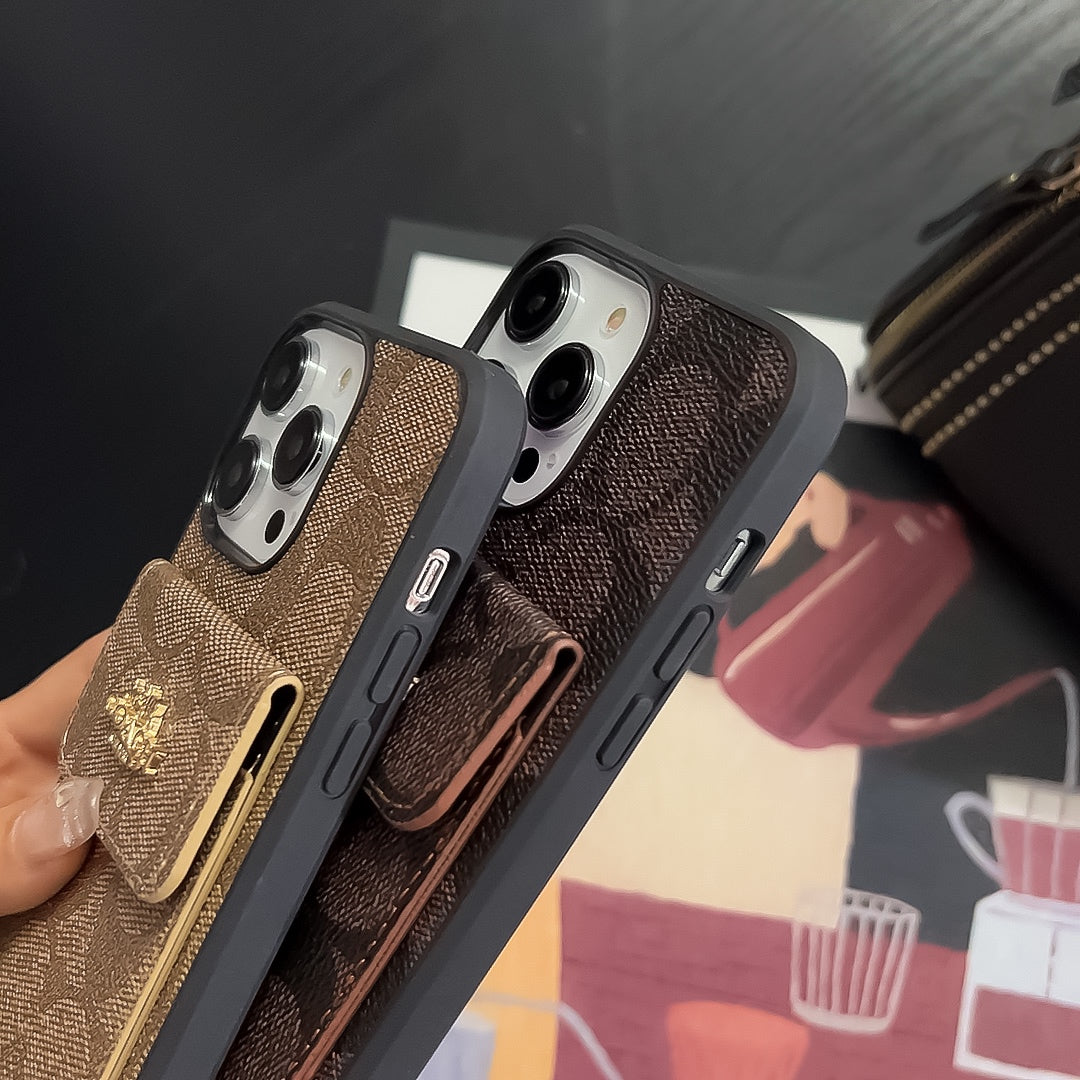 Pouzdro na iPhone Coach s peněženkou na kartu Světle hnědá -SZK240425
