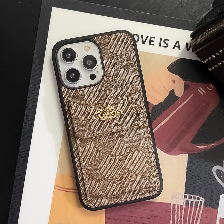 Pouzdro na iPhone Coach s peněženkou na kartu Světle hnědá -SZK240425