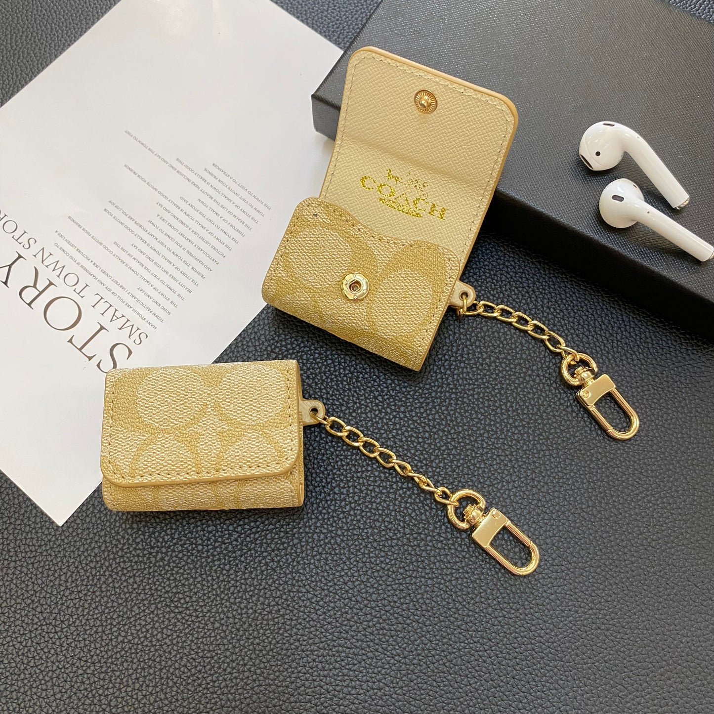 Luxus Coach AirPods Pro Hüllen Kaffee-YH240425