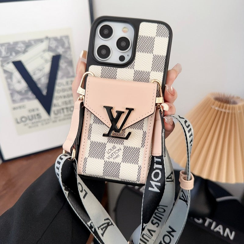 Torba na karty Lou Etui na iPhone'a z pięcioma kolorowymi łańcuszkami