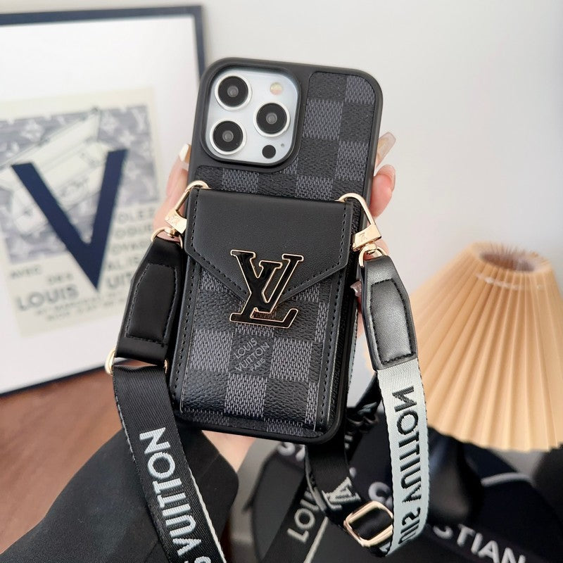 Torba na karty Lou Etui na iPhone'a z pięcioma kolorowymi łańcuszkami
