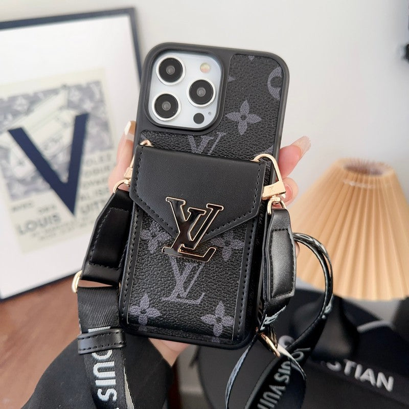 Torba na karty Lou Etui na iPhone'a z pięcioma kolorowymi łańcuszkami