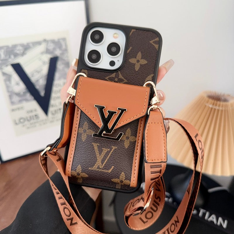 Torba na karty Lou Etui na iPhone'a z pięcioma kolorowymi łańcuszkami