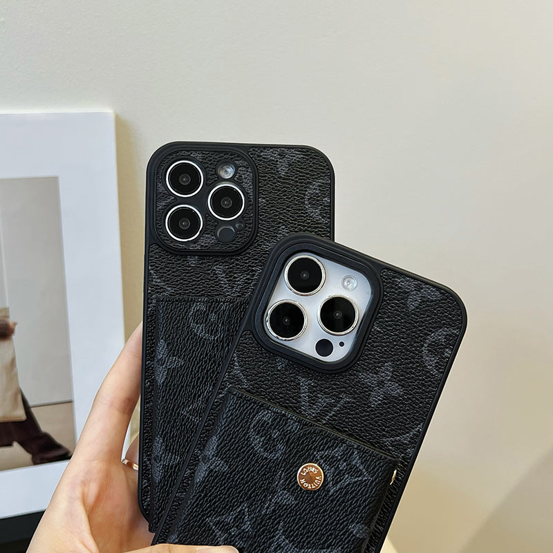 Custodia per iPhone nera con catena Lou Card Bag