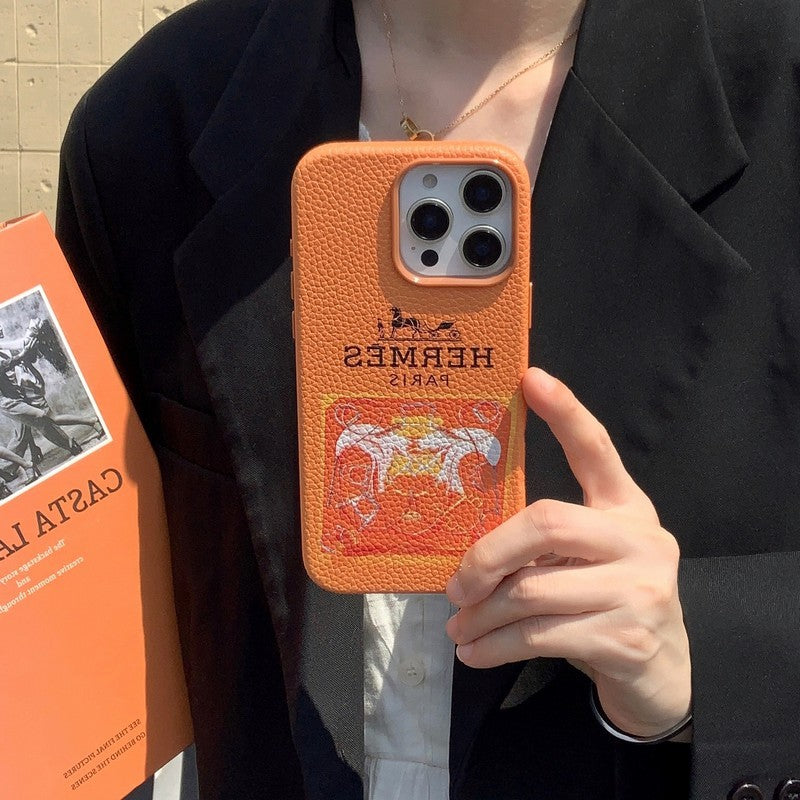 Herm leren iPhone-hoesje