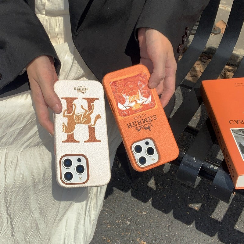 Herm leren iPhone-hoesje