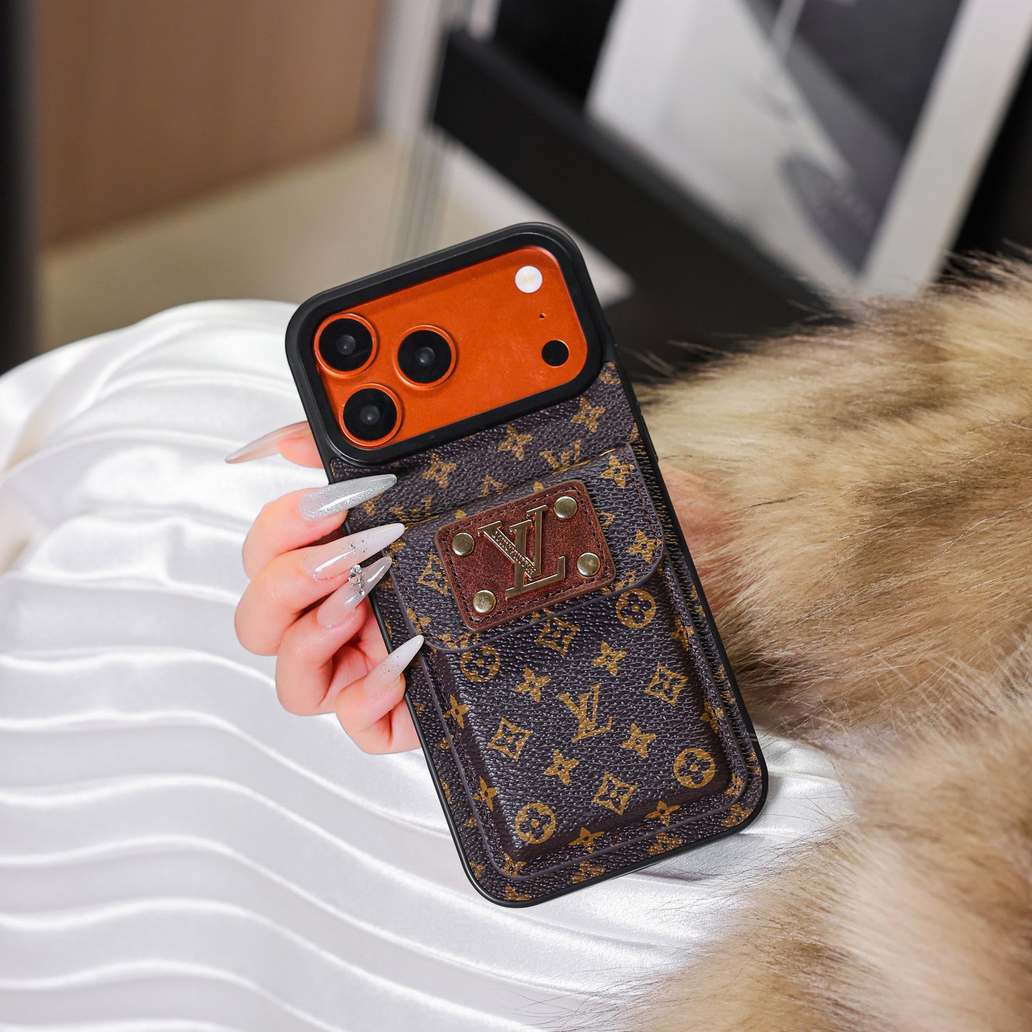 Nové klasické luxusní pouzdro na telefon s držákem na karty 08