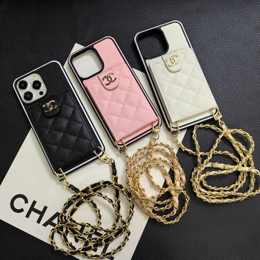 C.C Skórzane etui na iPhone'a z paskiem na ramię