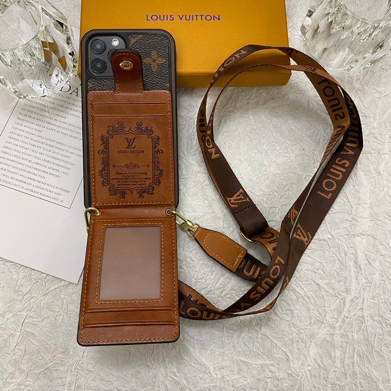 Custodia per iPhone con catena per borsa per carte Lou