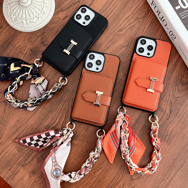 H Card Bag Chusty Skórzane etui na iPhone'a