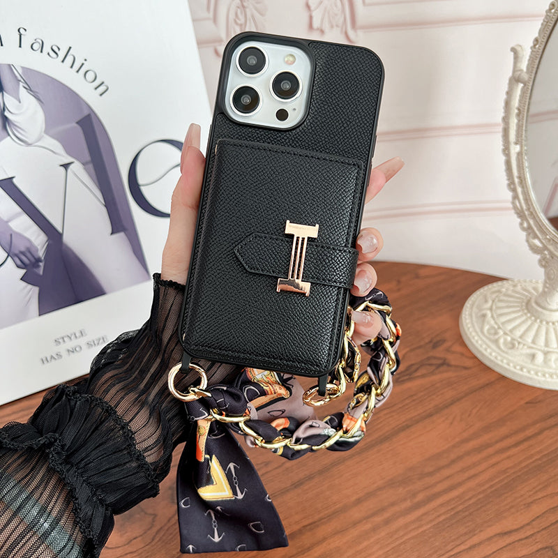 H Card Bag Chusty Skórzane etui na iPhone'a