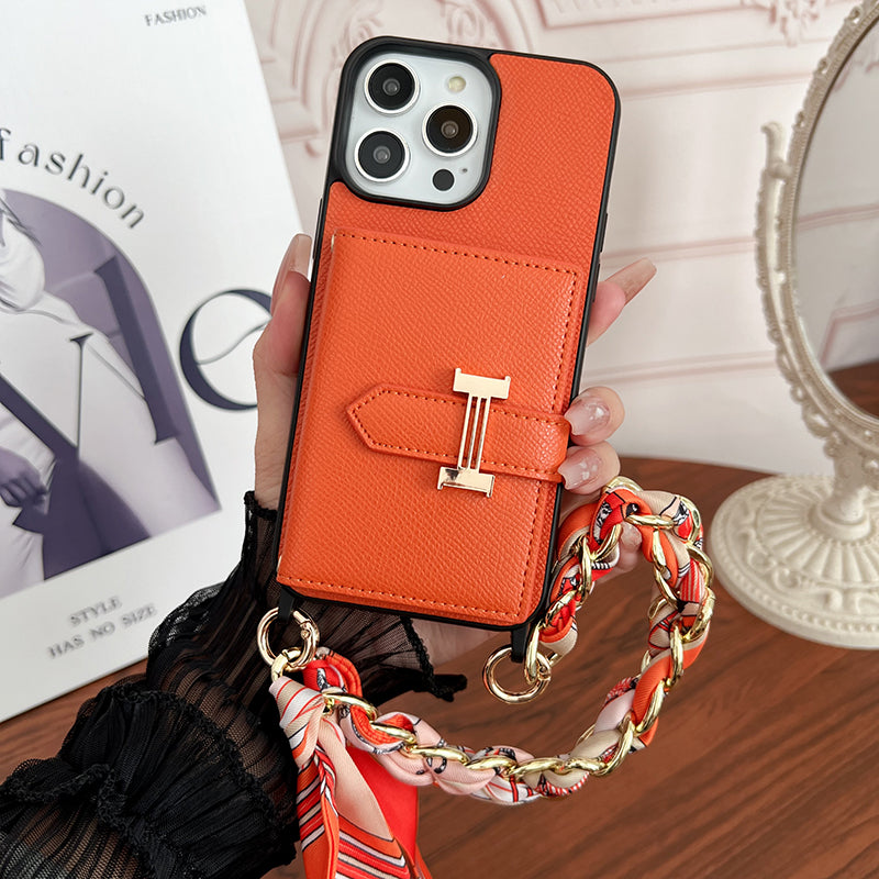 H Card Bag Chusty Skórzane etui na iPhone'a