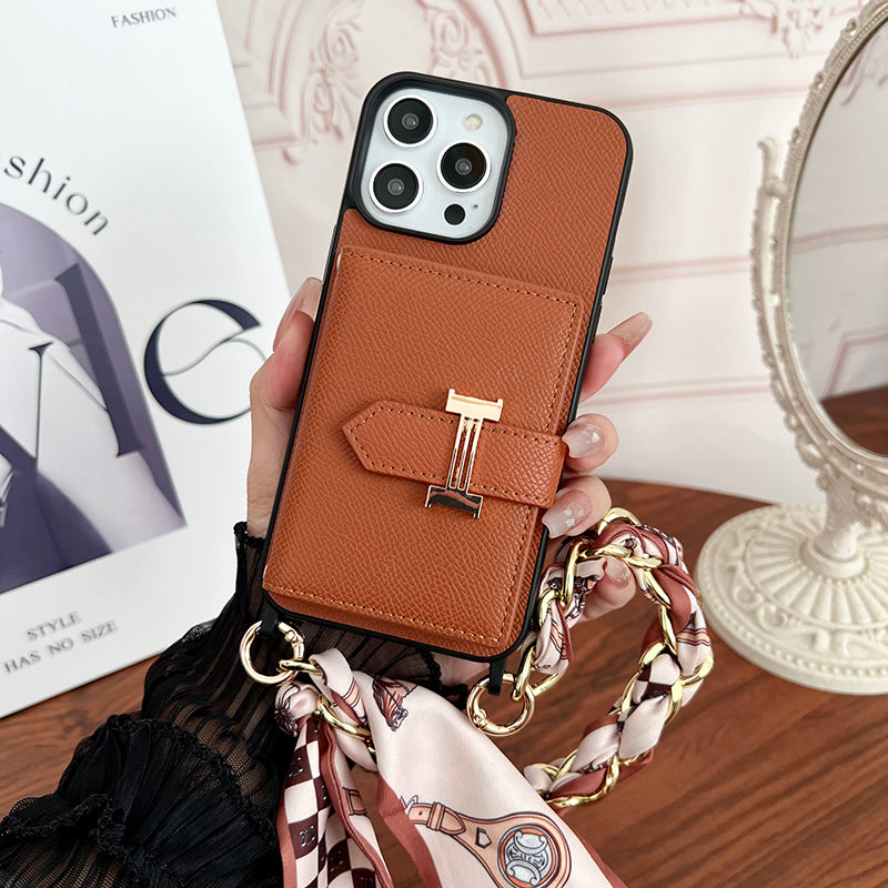 H Card Bag Chusty Skórzane etui na iPhone'a