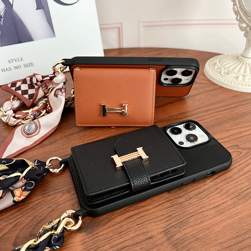 H Card Bag Chusty Skórzane etui na iPhone'a
