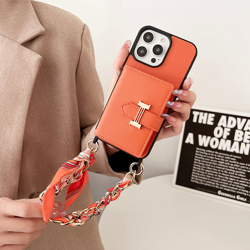 H Card Bag Chusty Skórzane etui na iPhone'a