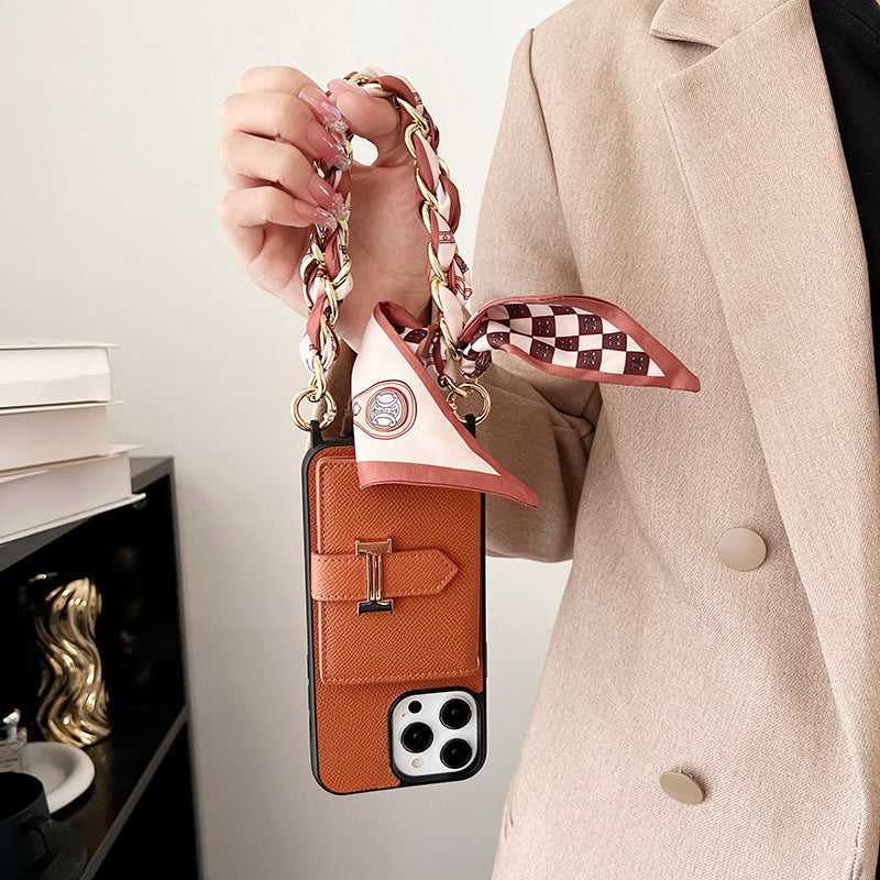H Card Bag Chusty Skórzane etui na iPhone'a
