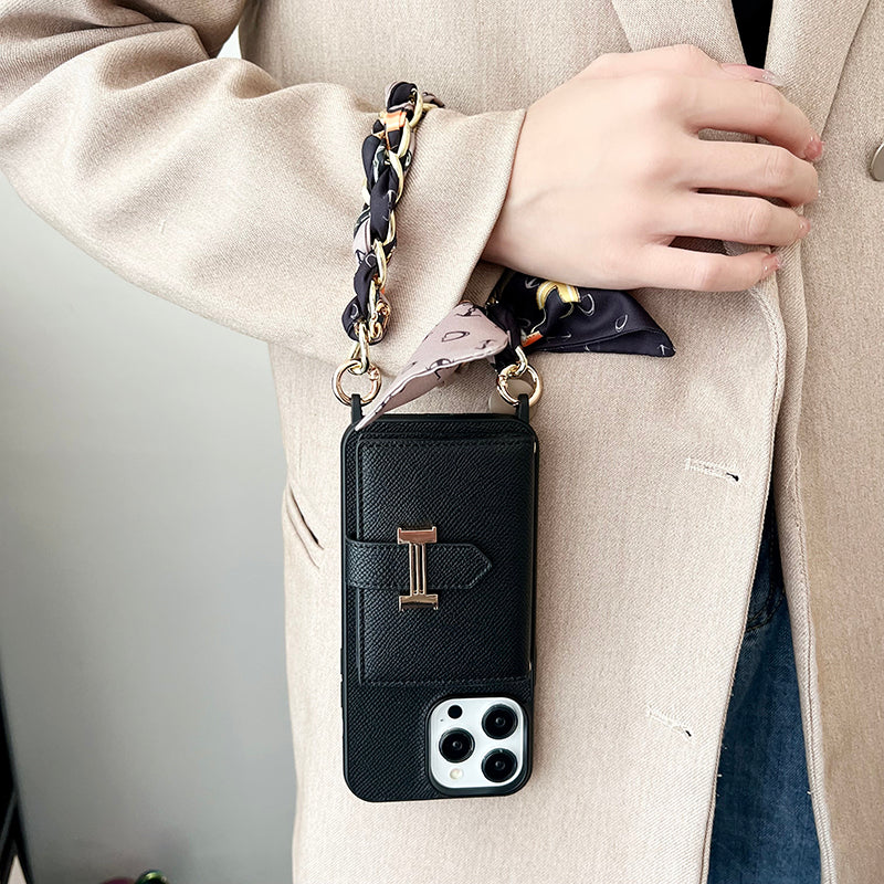 H Card Bag Chusty Skórzane etui na iPhone'a