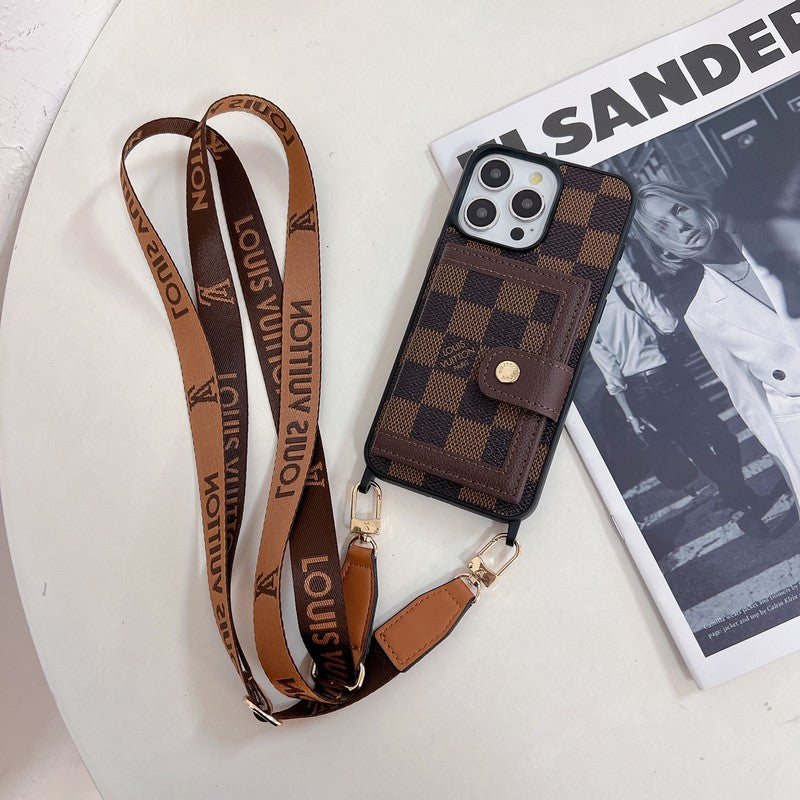 Custodia per iPhone a tracolla con borsa per carte Lou
