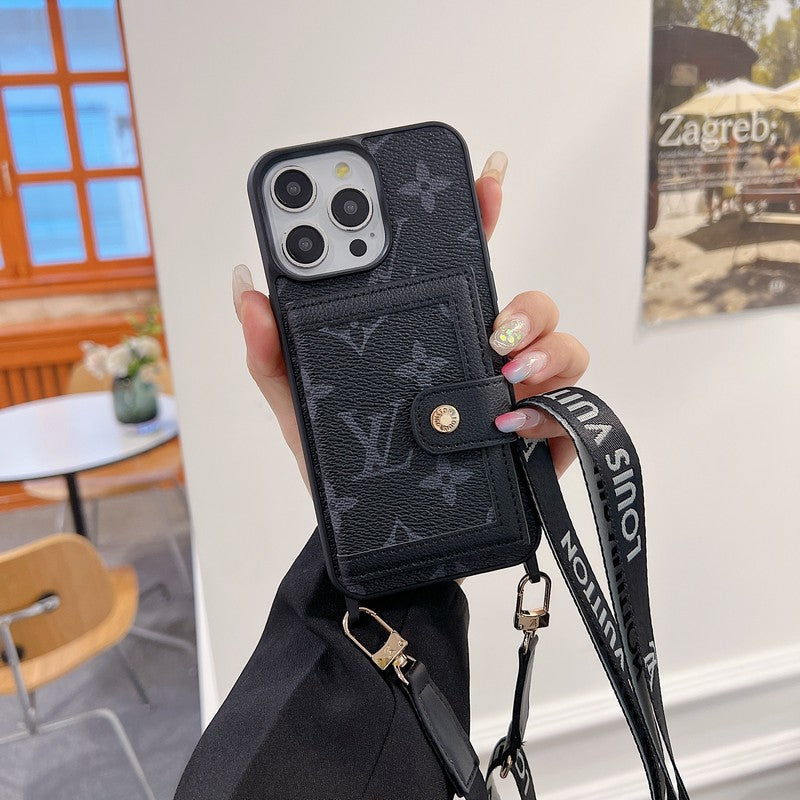 Custodia per iPhone a tracolla con borsa per carte Lou