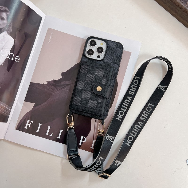 Custodia per iPhone a tracolla con borsa per carte Lou