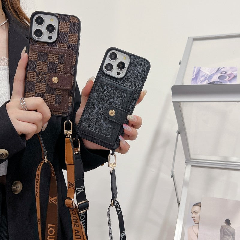 Custodia per iPhone a tracolla con borsa per carte Lou