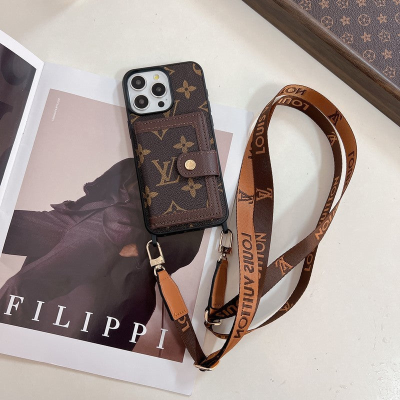 Custodia per iPhone a tracolla con borsa per carte Lou