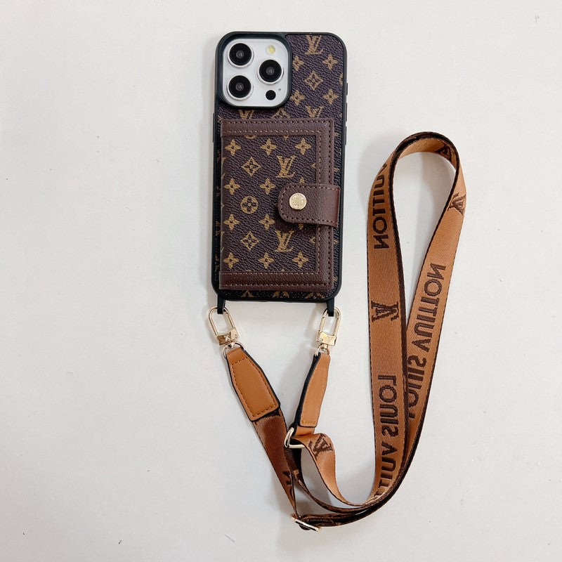 Custodia per iPhone a tracolla con borsa per carte Lou
