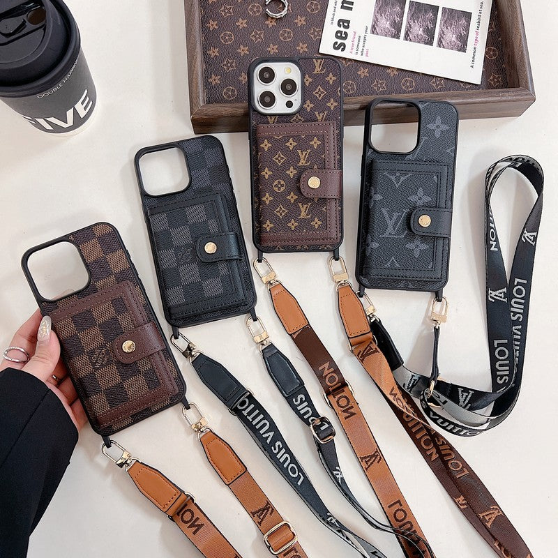 Custodia per iPhone a tracolla con borsa per carte Lou