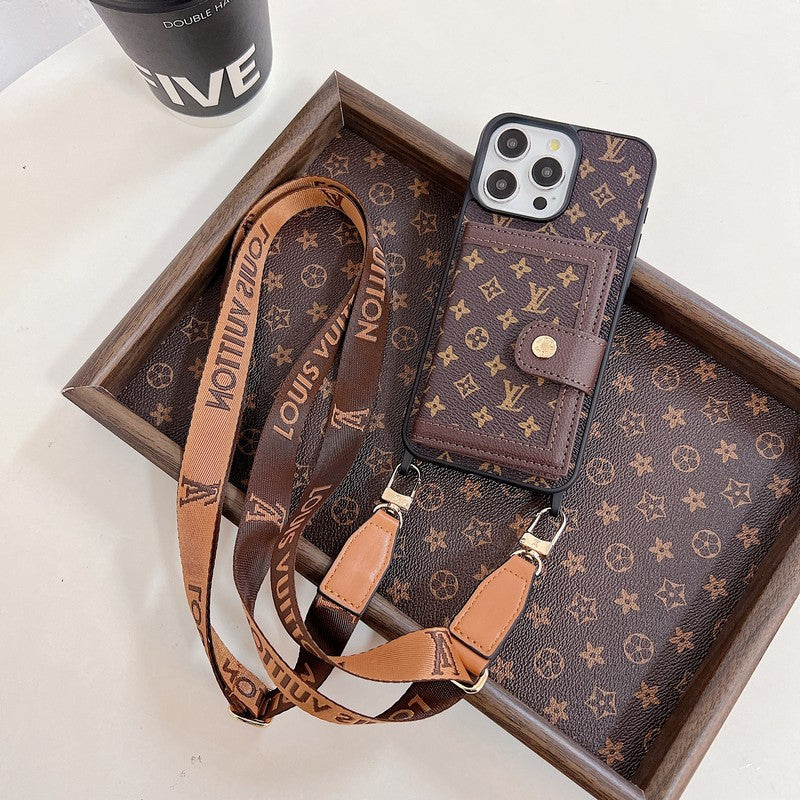 Custodia per iPhone a tracolla con borsa per carte Lou