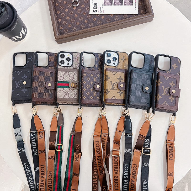Custodia per iPhone a tracolla con borsa per carte Lou