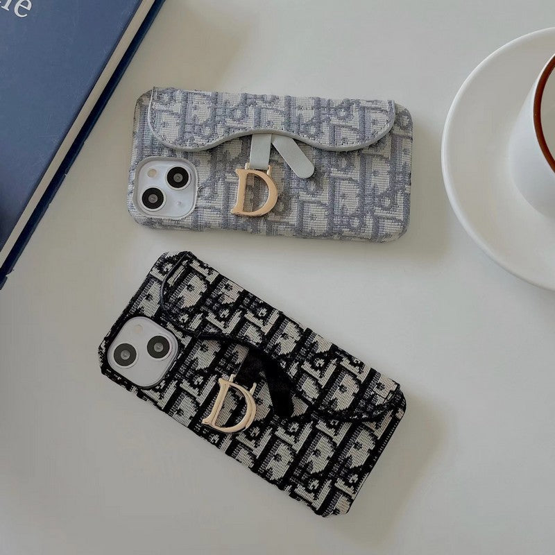CD 黑色 & 灰色布料 iPhone 保護殼