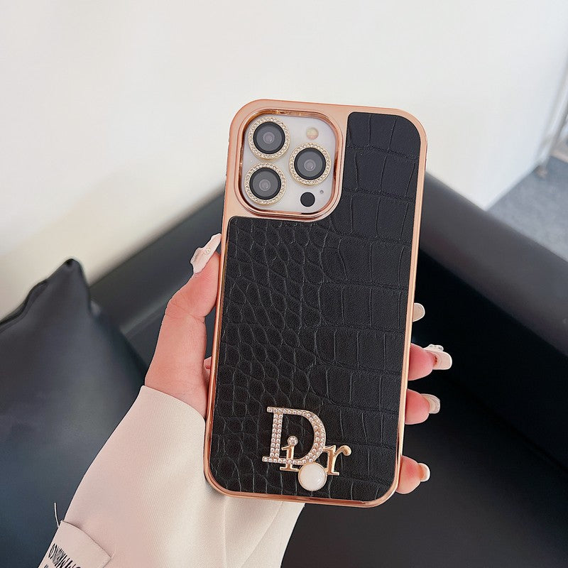 CD Diamond Logo Rose Gold iPhone etui