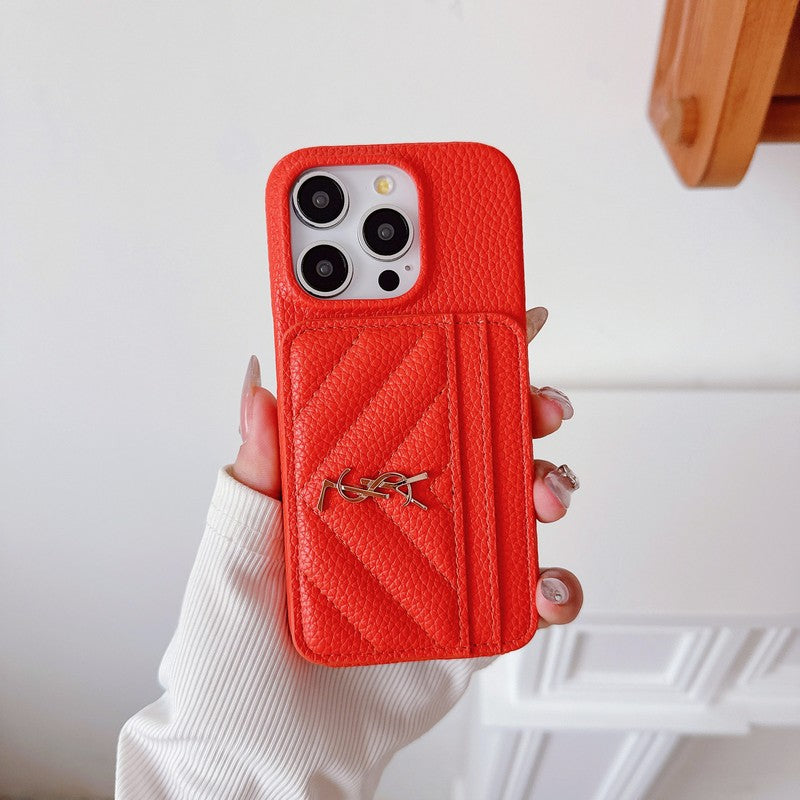 Skórzane etui na iPhone'a z torbą Saint Card