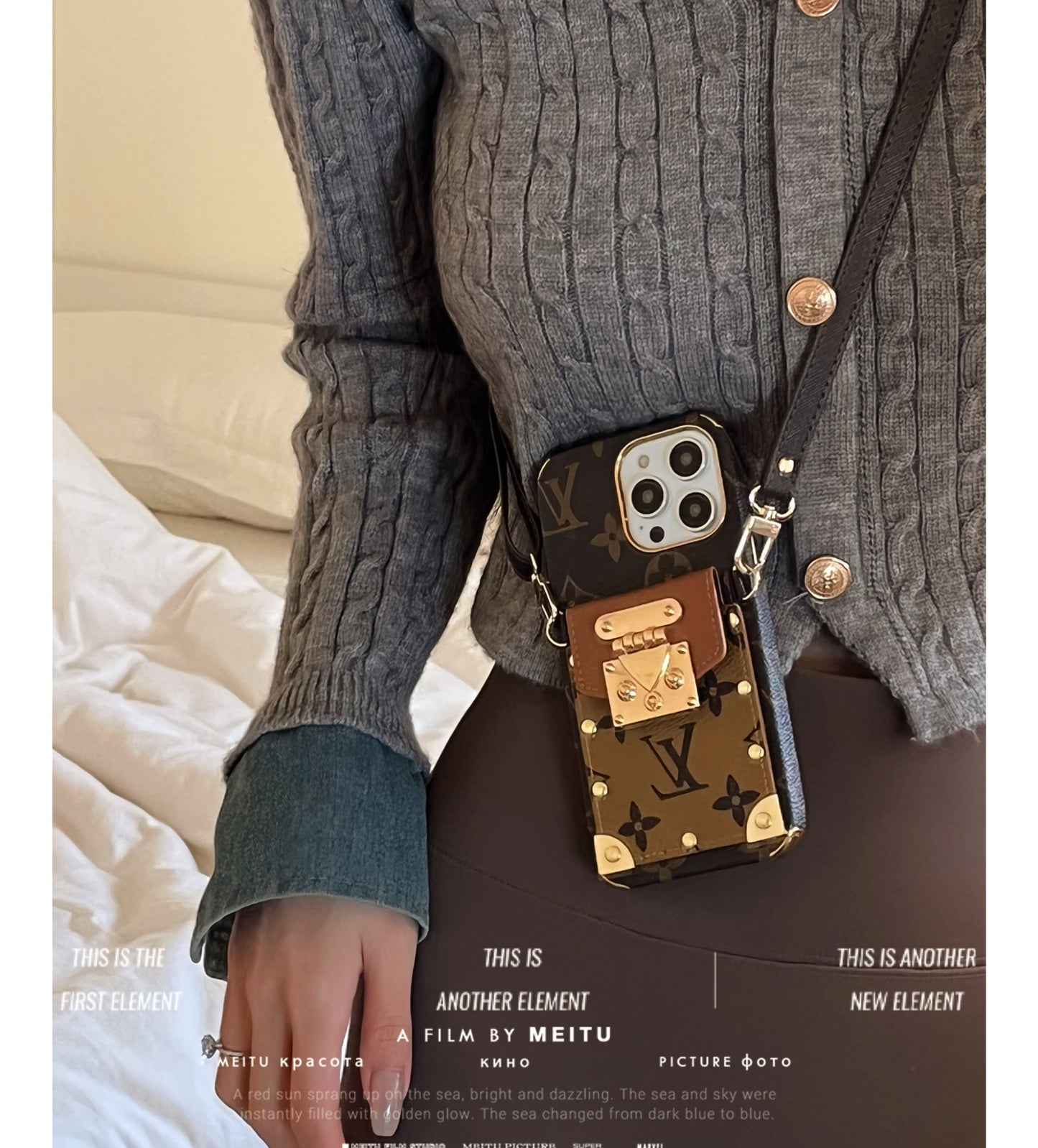 Cás iPhone Leathar Slabhra Lou